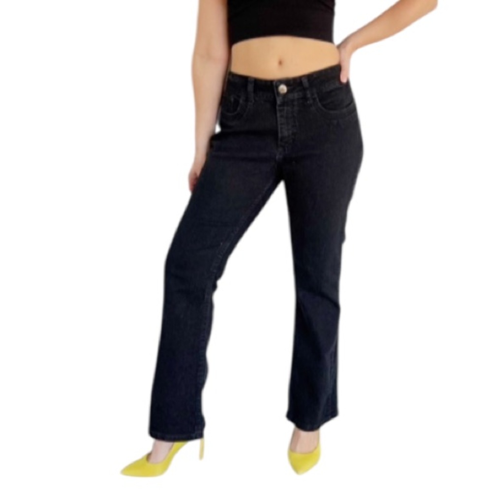Lee Riders black mid rise boot cut stretch denim jeans size 10P
